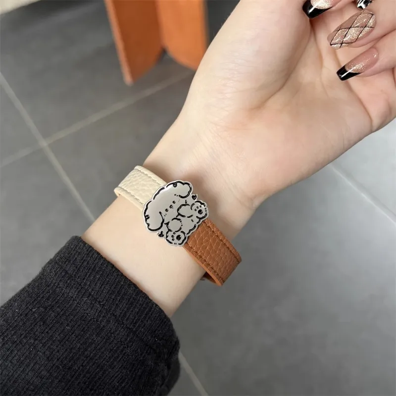 MSSM Watch Band Apple Compatibility 170mm 46mm Genuine Leather Material-12