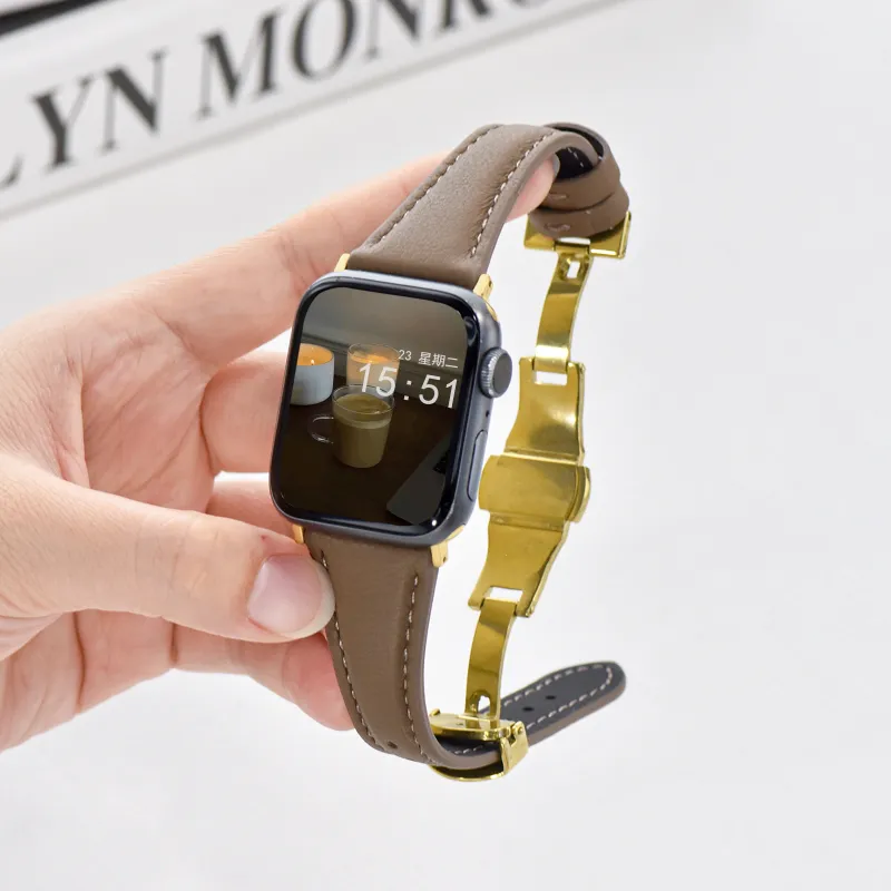 MSSM Apple Compatibility Watch Band Cowhide Leather Material-5