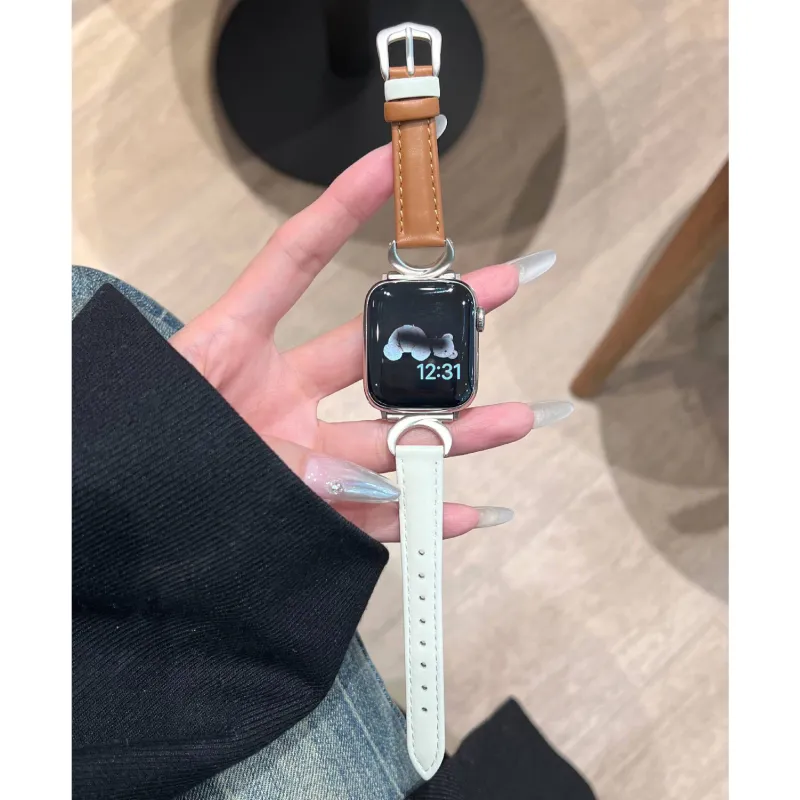 MSSM Apple Compatibility Watch Band 38/40/41/42/44/45/46/49mm Genuine Leather Material-5