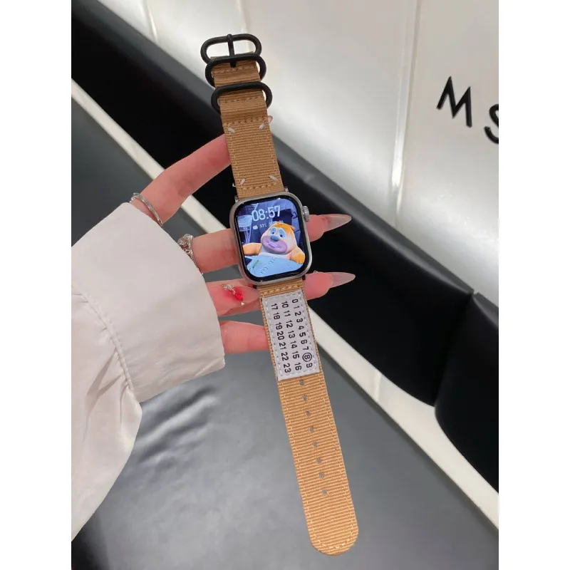 MSSM Watch Band Apple Compatibility Canvas Material-9