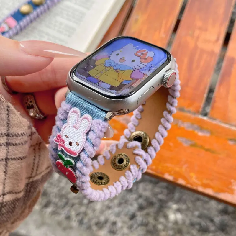 MSSM Watch Band Apple Compatibility Denim Material-3