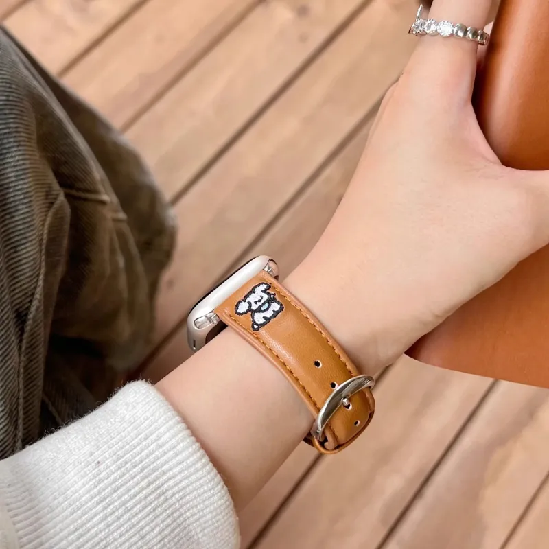 MSSM Apple Compatibility Watch Band Genuine Leather Material-7