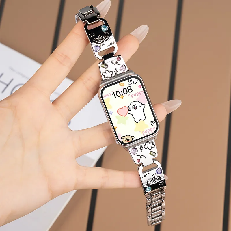 MSSM Watch Band Xiaomi Red Beige Compatibility Metal-4