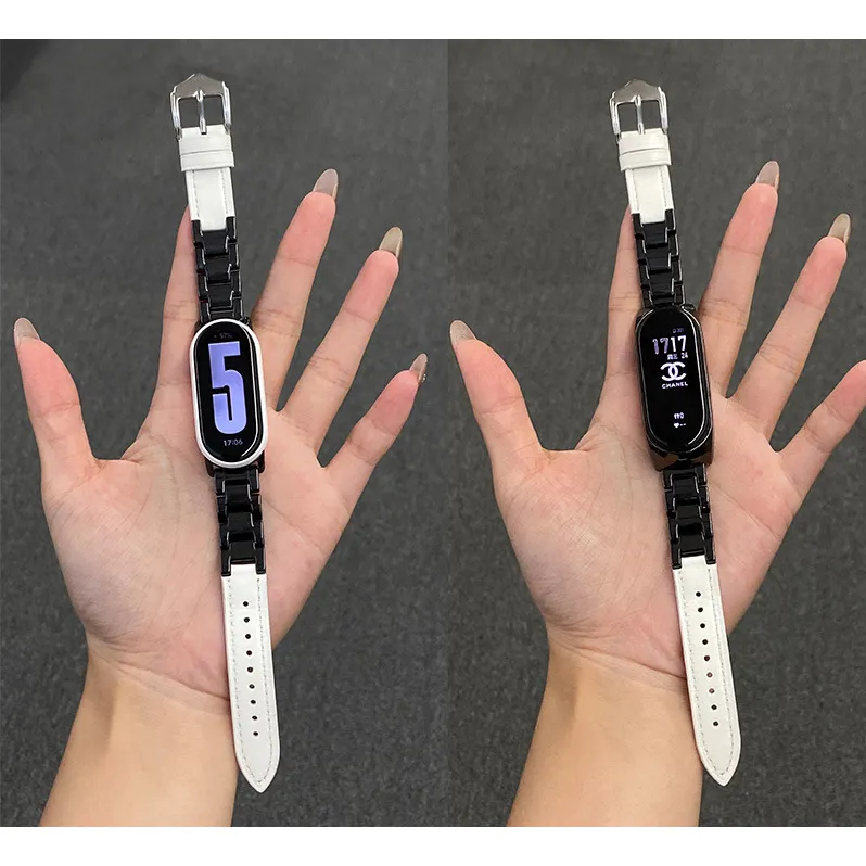 MSSM Xiaomi Compatibility Watch Band Ceramic, Genuine Leather Material-5
