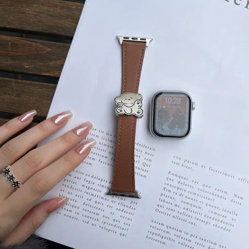 MSSM Watch Band Apple Compatibility 17cm Genuine Leather Material-8