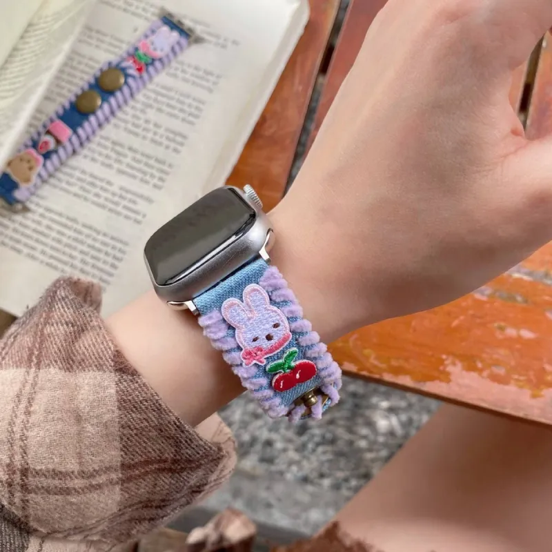 MSSM Watch Band Apple Compatibility Denim Material-5