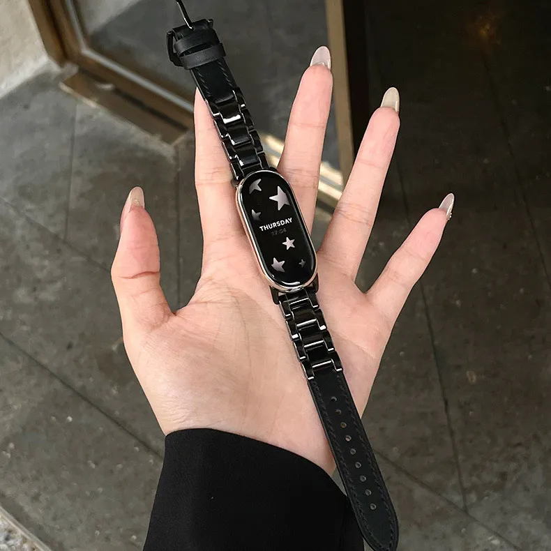 MSSM Xiaomi Compatibility Watch Band Ceramic, Genuine Leather Material-9