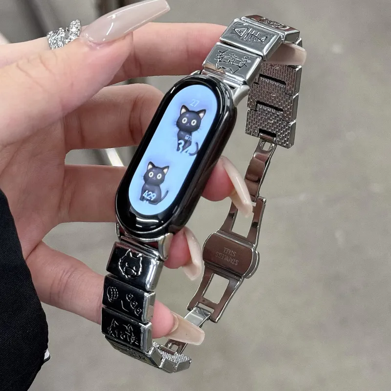 MSSM Iaomi 9/9nfc/8/8nfc/9pro/8pro/Red Beige Watch5/4 Xiaomi Compatibility Watch Band 170mm Mi9 Metal-9