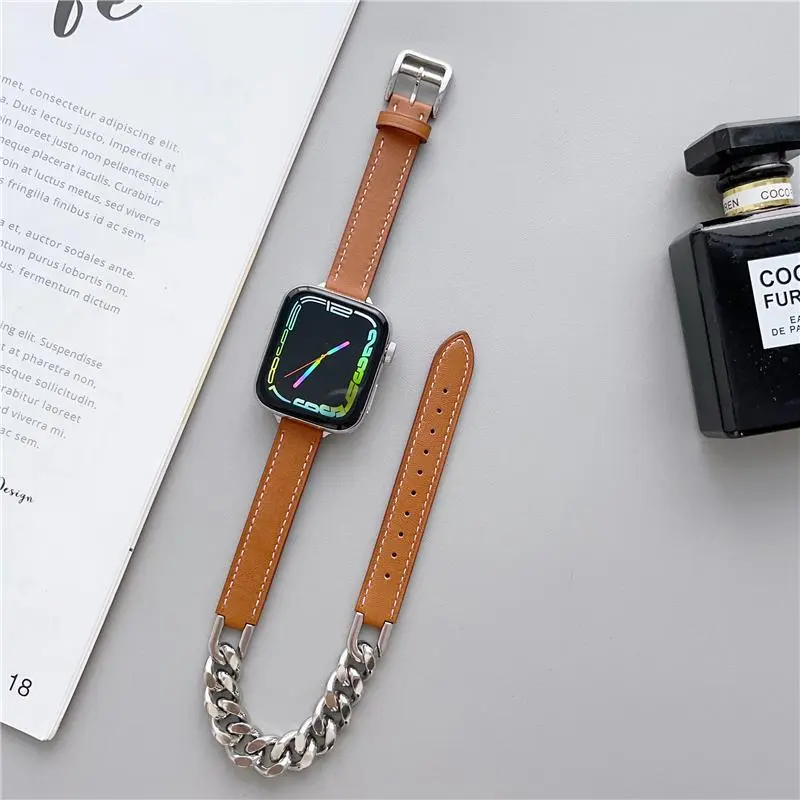MSSM Watch Band Apple Compatibility Genuine Leather Material-5