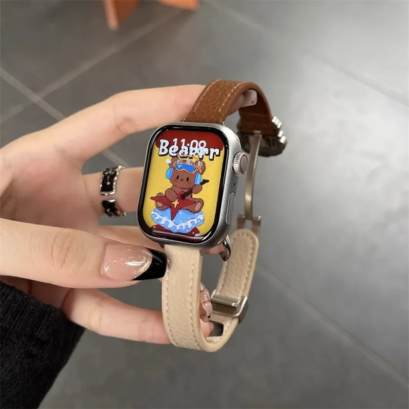 MSSM Watch Band Apple Compatibility 170mm 46mm Genuine Leather Material-13