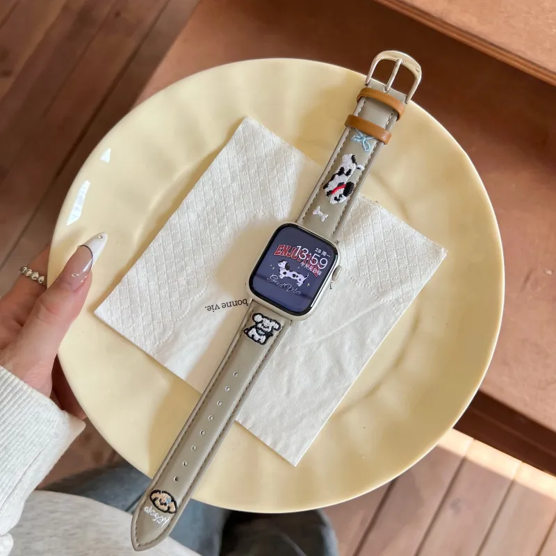 MSSM Apple Compatibility Watch Band Genuine Leather Material-11