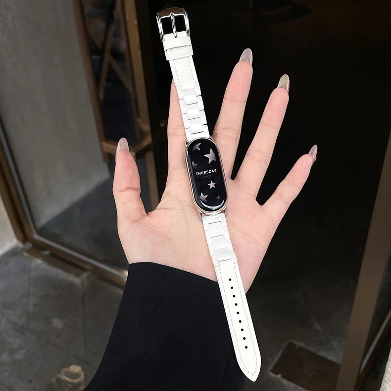 MSSM Xiaomi Compatibility Watch Band Ceramic, Genuine Leather Material-3