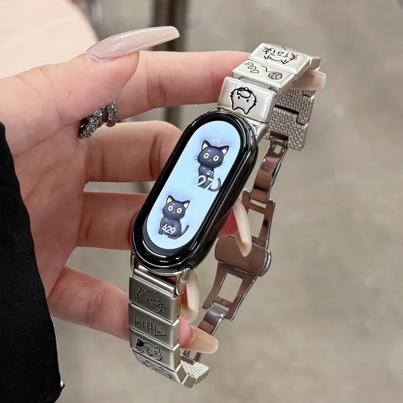 MSSM Iaomi 9/9nfc/8/8nfc/9pro/8pro/Red Beige Watch5/4 Xiaomi Compatibility Watch Band 170mm Mi9 Metal-5