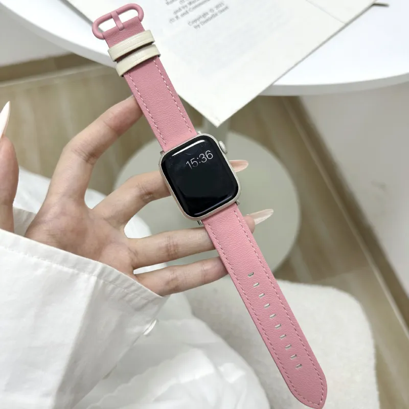 MSSM Watch Band Apple Compatibility Genuine Leather Material-3
