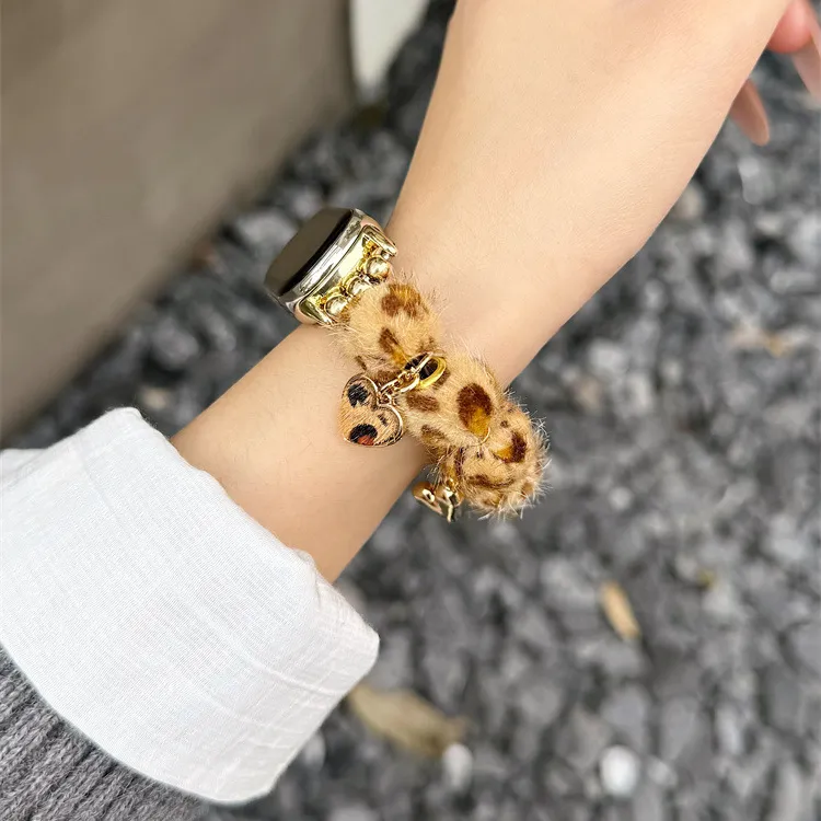 MSSM Watch Band Xiaomi Red Beige Compatibility Plush Material-8