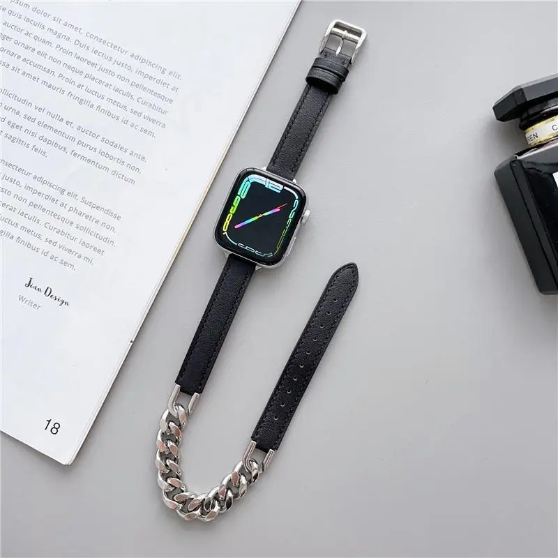 MSSM Watch Band Apple Compatibility Genuine Leather Material-7