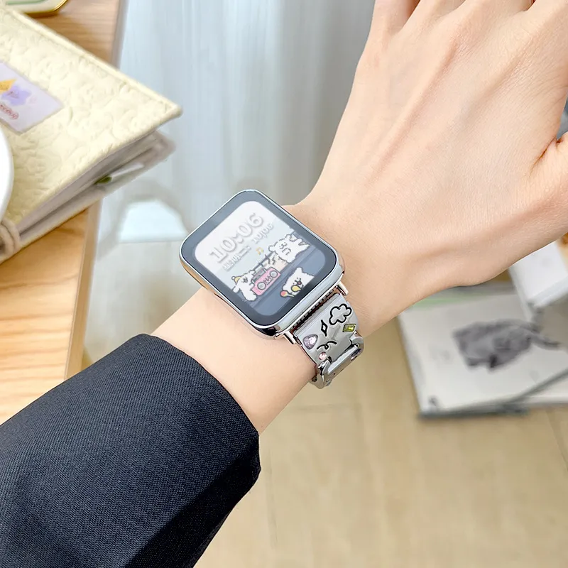 MSSM Watch Band Xiaomi Red Beige Compatibility Metal-1