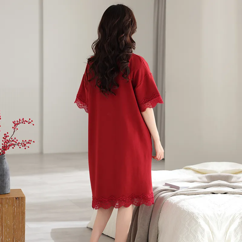 Nodos Shield Nightgown Women's Red-1