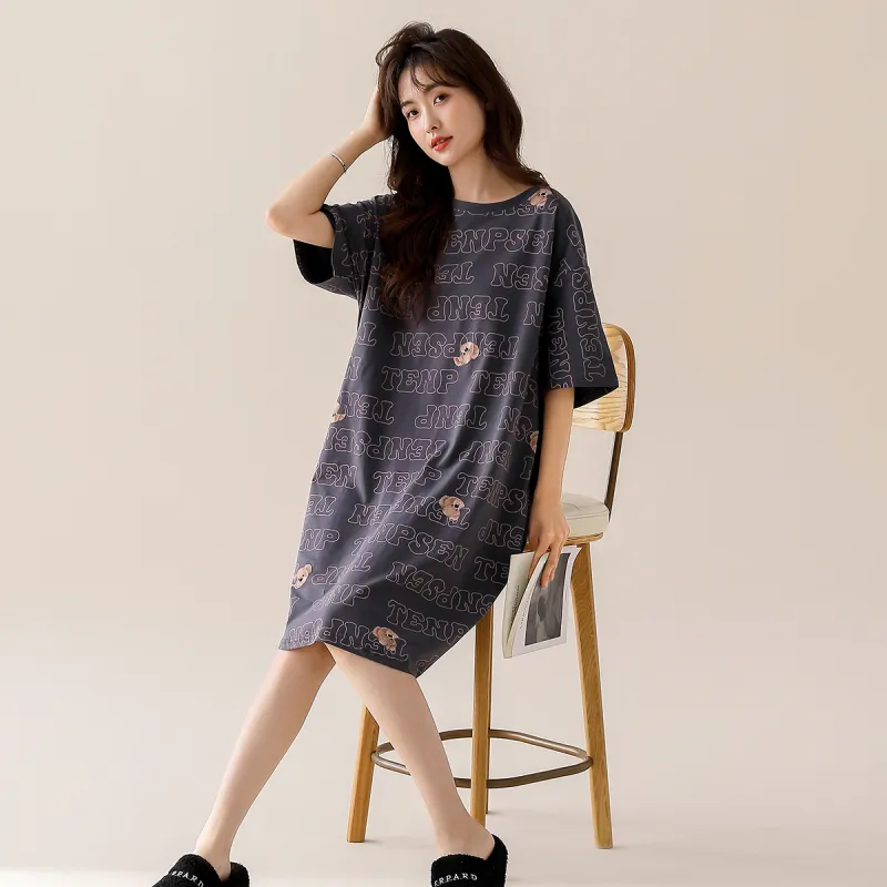Nodos Shield Nightgown Women's Gray-5