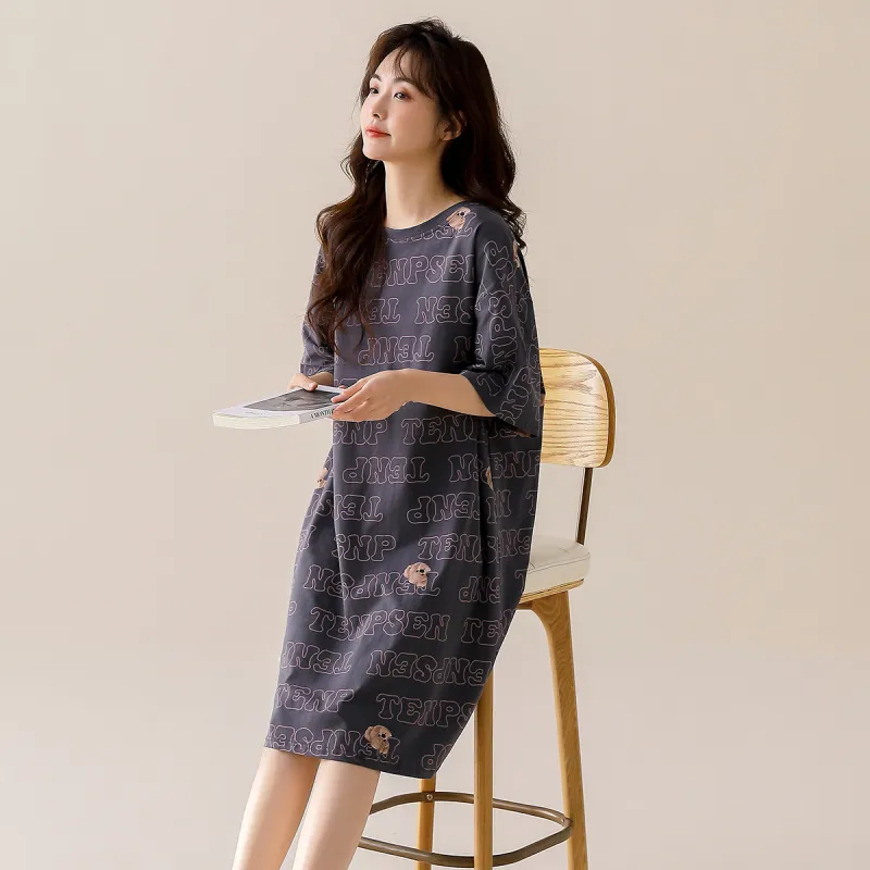 Nodos Shield Nightgown Women's Gray-3