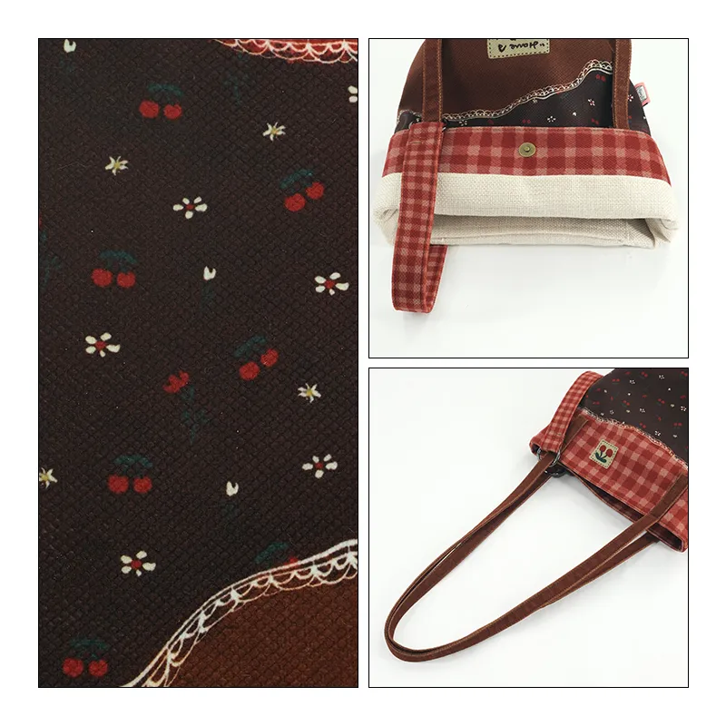 Perfect Styles Diagonal Corn Short Plush Shoulder Bag Regular Women's Red/Brown-2
