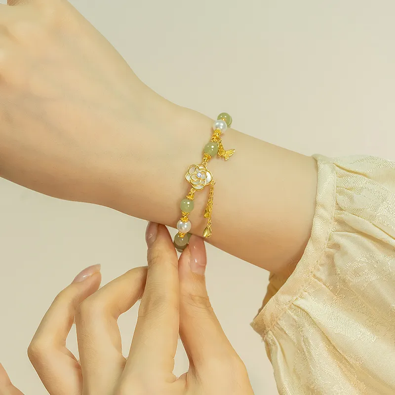 YINCHIE Hetian Jade Bracelets White Jade/Pale Greenish White Jade Women's-4