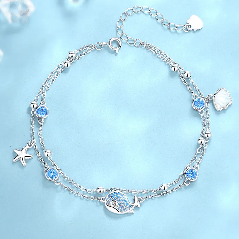 YINCHIE S925 Silver Anklets Women's-2