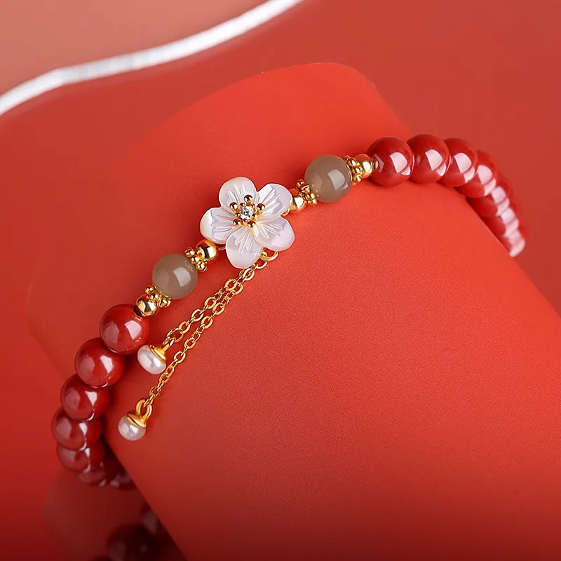 YINCHIE Reconstructed Cinnabar Bracelets Women's-2