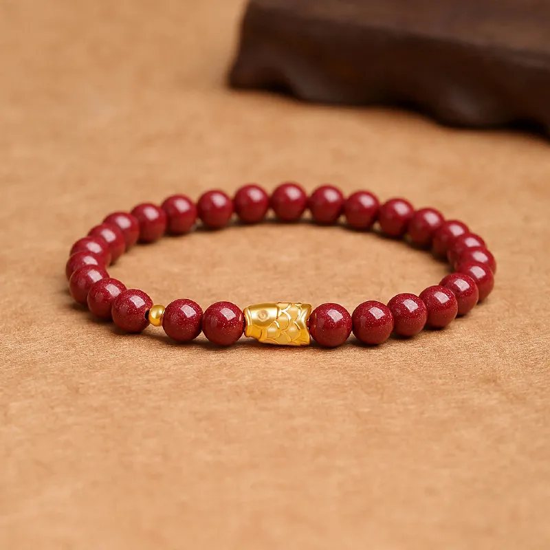 YINCHIE Reconstructed Cinnabar Bracelets Women's-1