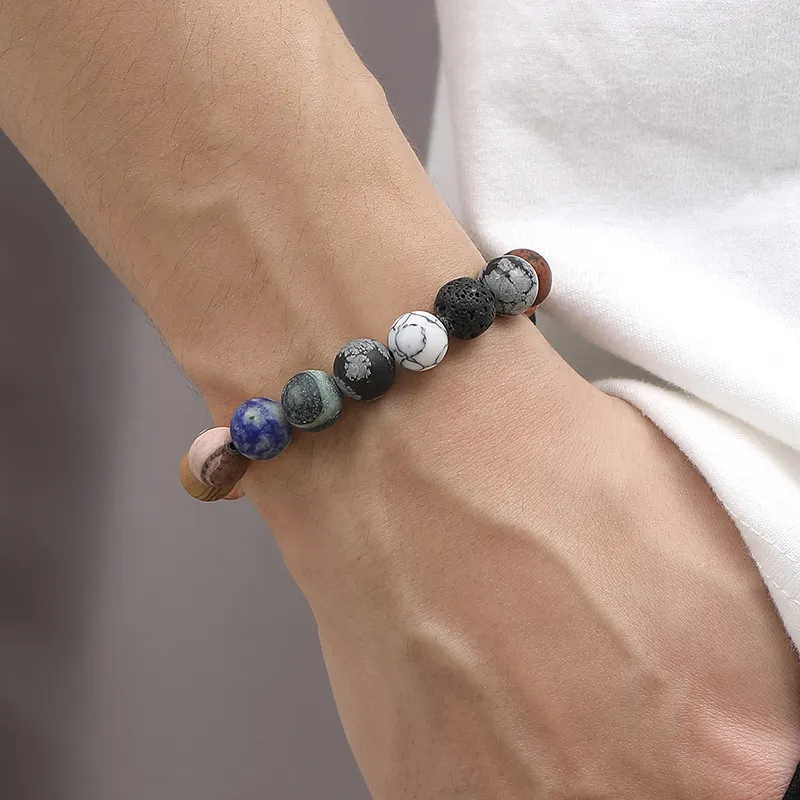 YINCHIE White Turquoise Bracelets Men's-5