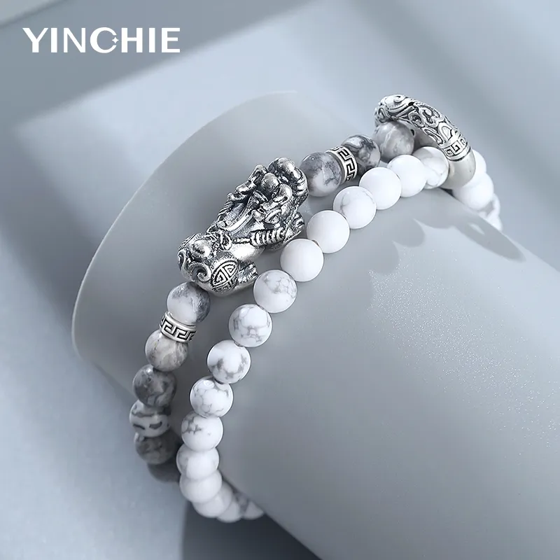 YINCHIE Map Stone Bracelets Men's-3