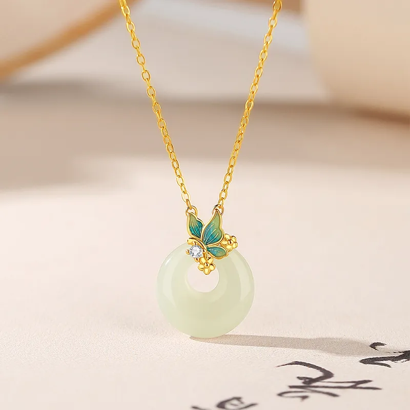 YINCHIE Hetian Jade Necklaces White Jade/Pale Greenish White Jade Women's-1