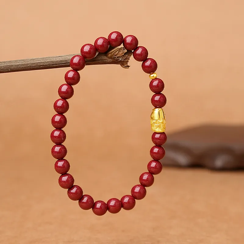 YINCHIE Reconstructed Cinnabar Bracelets Women's-3