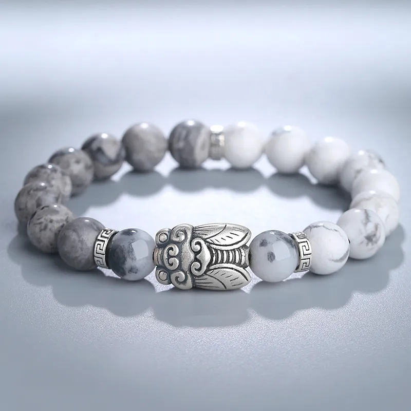 YINCHIE S999 Fine Silver Bracelets Men's Good Luck-1