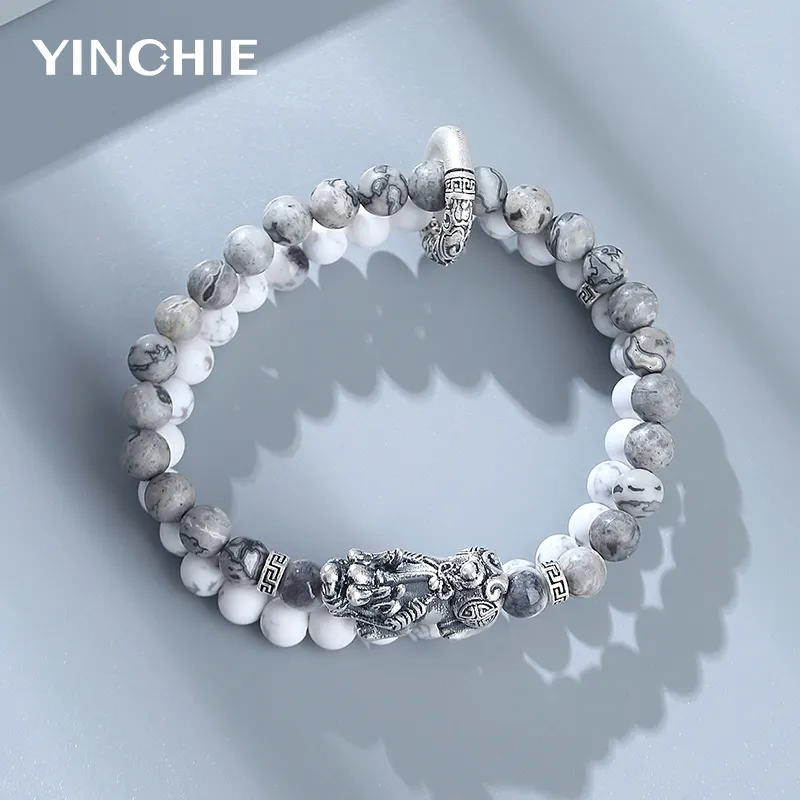 YINCHIE Map Stone Bracelets Men's-2