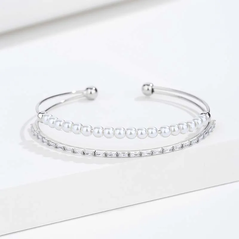 YINCHIE Niche Girl Versatile Double Layer Layering Bangles Women's-2