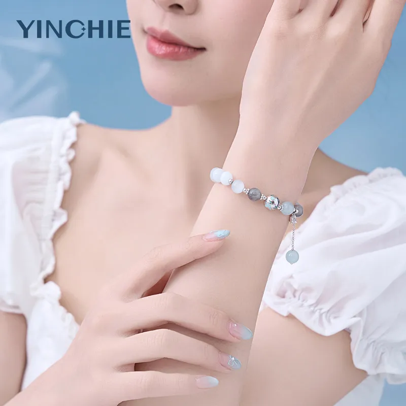 YINCHIE Glass Cat Eye Bracelets Women's-3