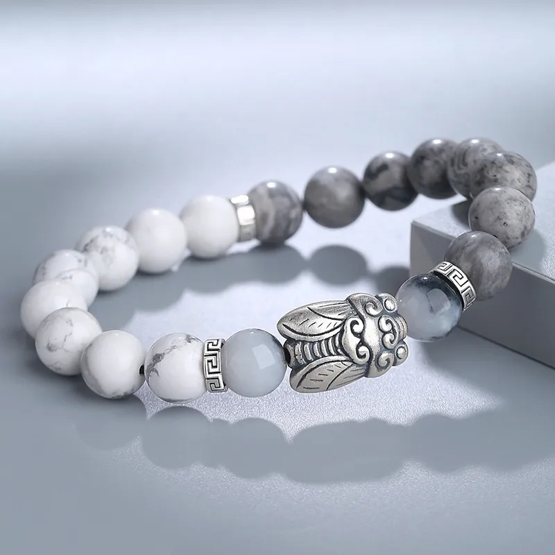 YINCHIE S999 Fine Silver Bracelets Men's Good Luck-3