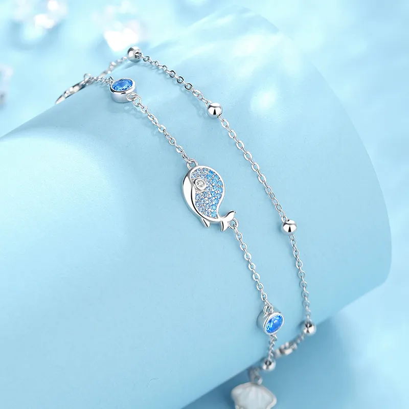 YINCHIE S925 Silver Anklets Women's-3