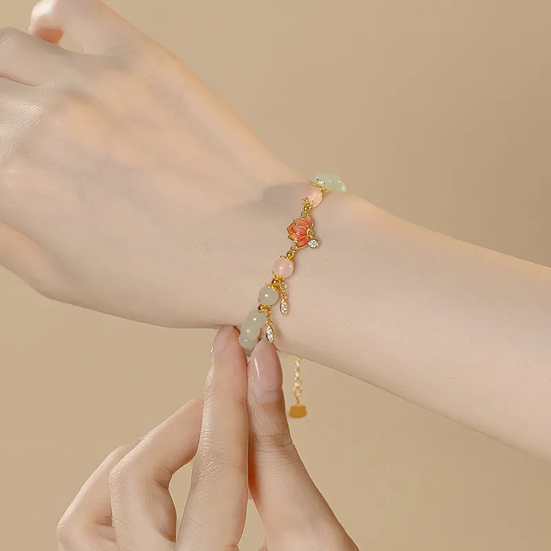 YINCHIE Hetian Jade Bracelets White Jade/Pale Greenish White Jade Women's-4