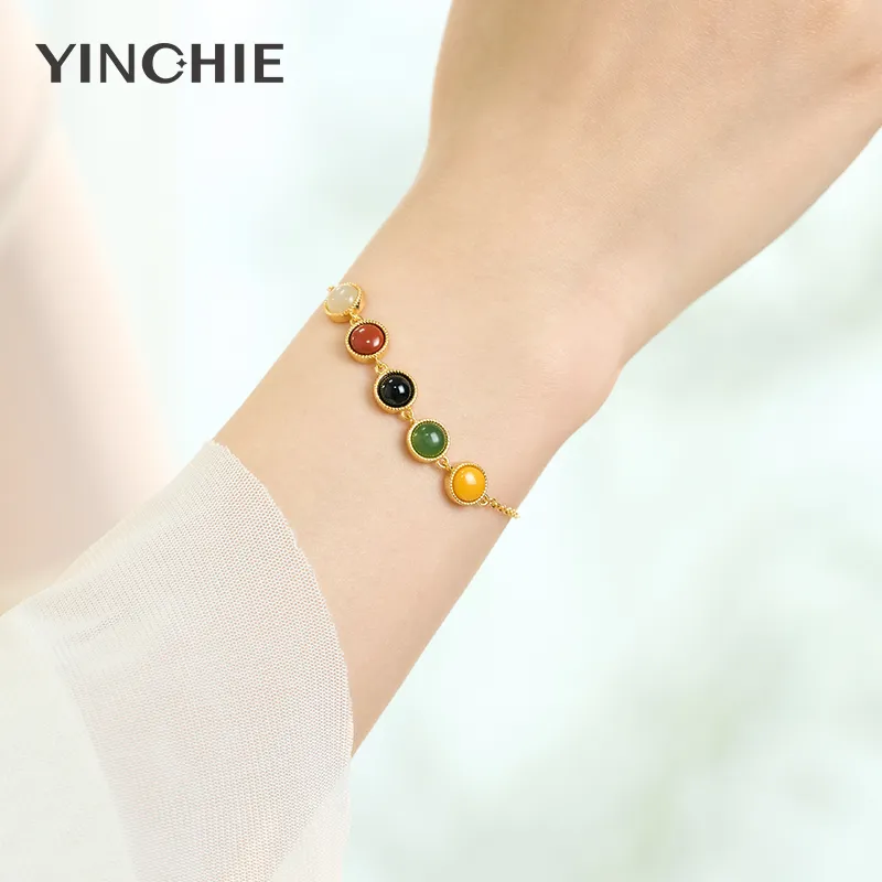 YINCHIE Hetian Jade Bracelets Jasper Women's-4