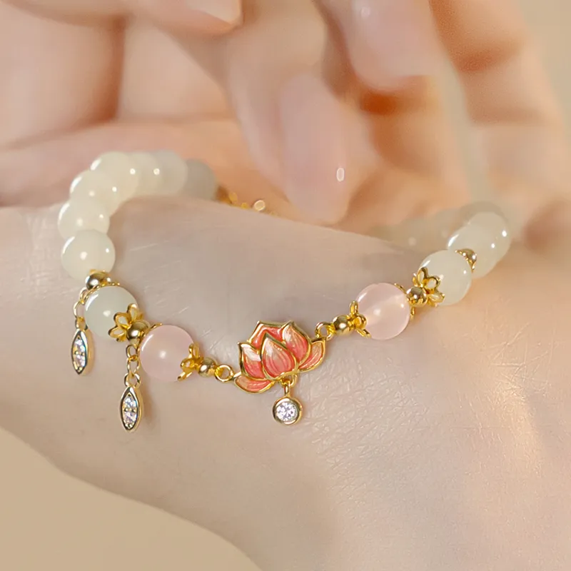 YINCHIE Hetian Jade Bracelets White Jade/Pale Greenish White Jade Women's-3