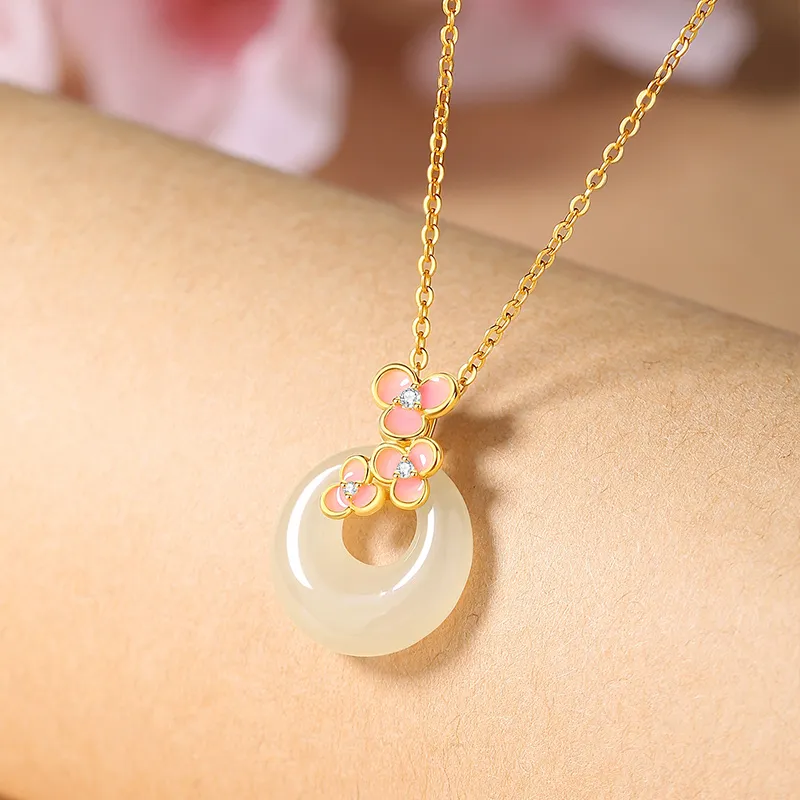 YINCHIE Necklaces White Jade/Pale Greenish White Jade Women's-3