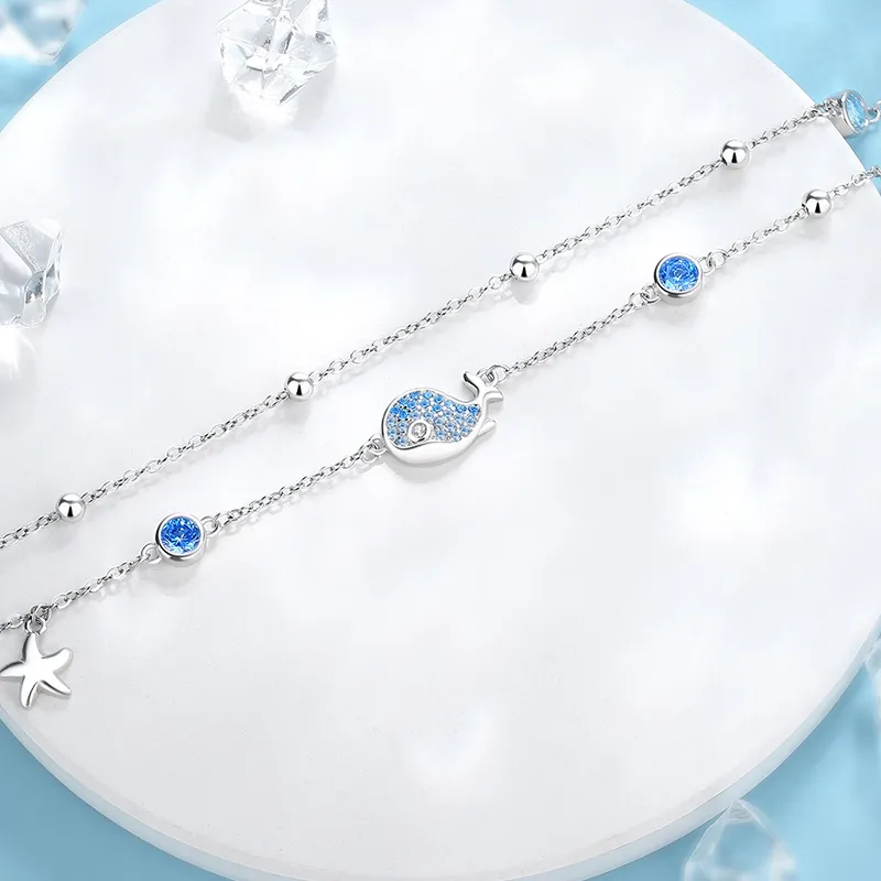 YINCHIE S925 Silver Anklets Women's-4