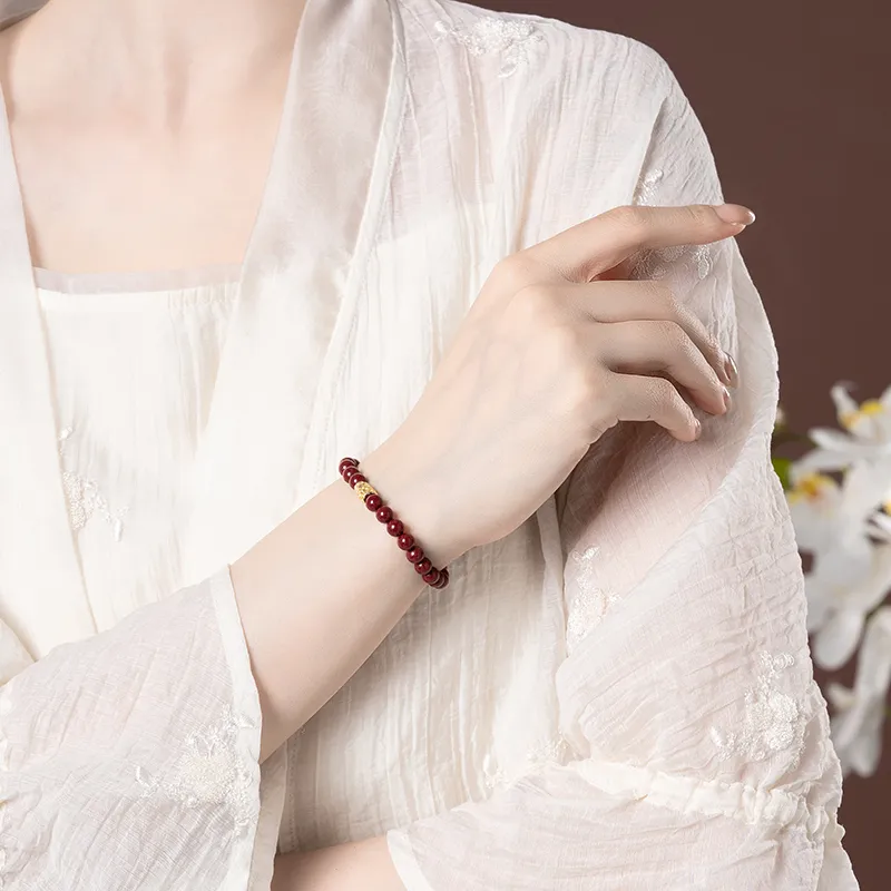 YINCHIE Reconstructed Cinnabar Bracelets Women's-4