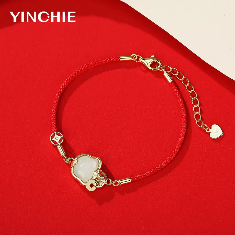 YINCHIE Hetian Jade Bracelets White Jade/Pale Greenish White Jade Women's-2