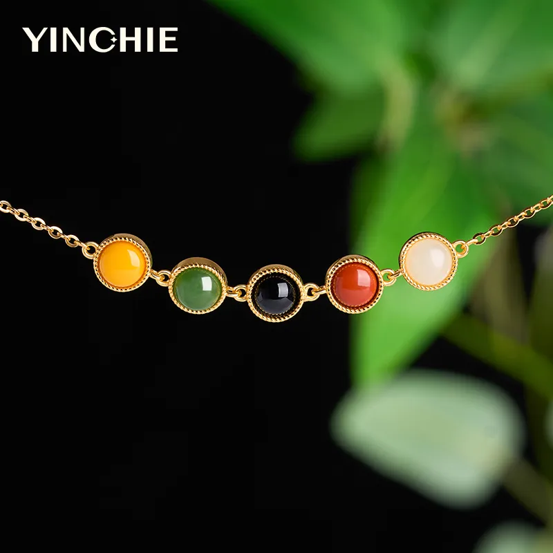 YINCHIE Hetian Jade Bracelets Jasper Women's-1