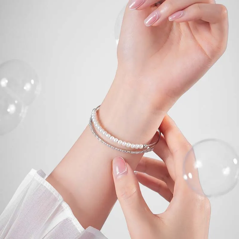 YINCHIE Niche Girl Versatile Double Layer Layering Bangles Women's-6