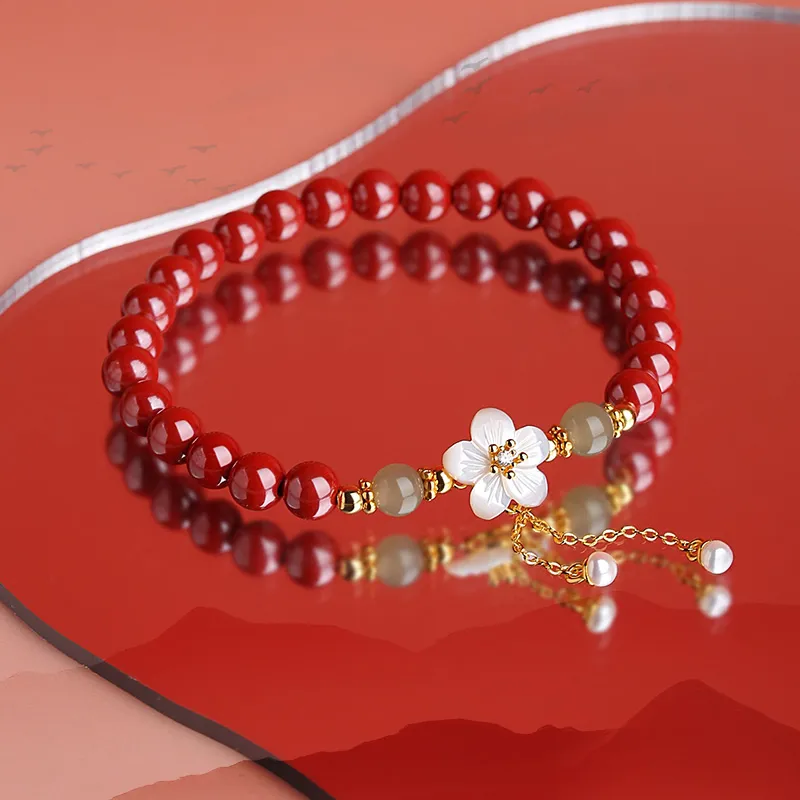 YINCHIE Reconstructed Cinnabar Bracelets Women's-3