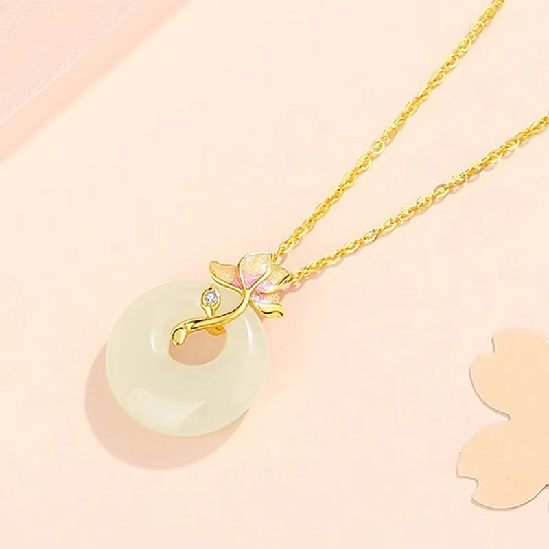 YINCHIE Necklaces White Jade/Pale Greenish White Jade Women's-4